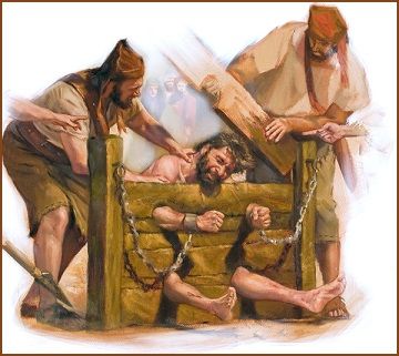 Pasur prendeu o profeta Jeremias no tronco o profeta Jeremias no tronco (Jr 20: 2)