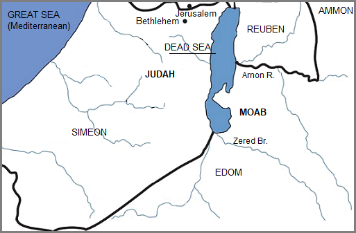 A terra de Judá e Moabe A terra de Judá e Moabe
