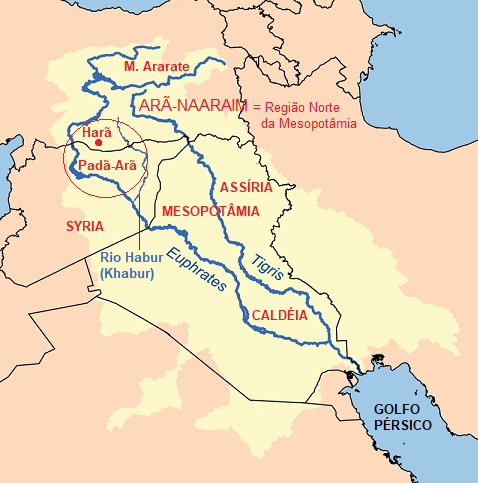 Arã Naaraim, Harã e Padã-Arã – Mapa